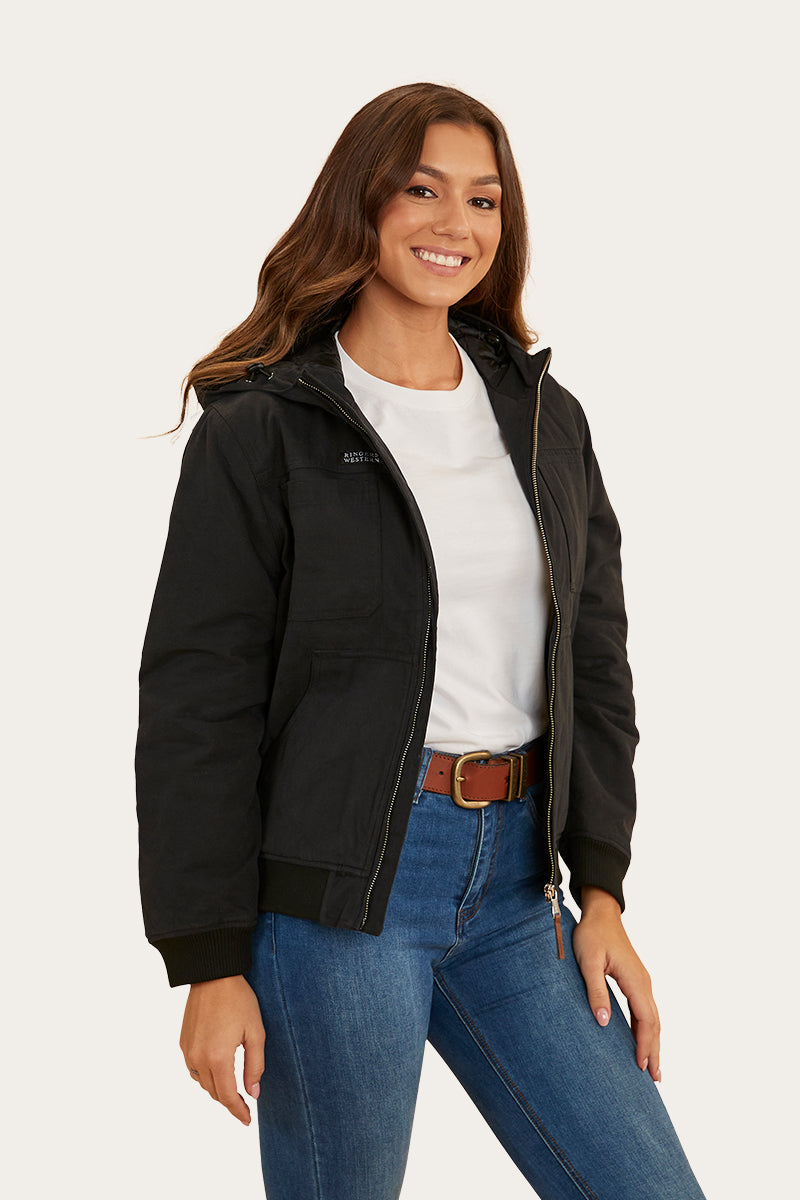 Willowra Womens Canvas Jacket - Black