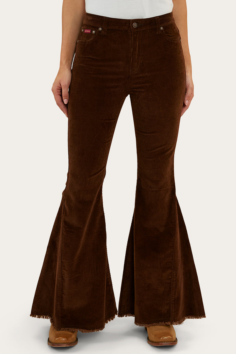 Norah Womens Super Flare Jeans - Chocolate