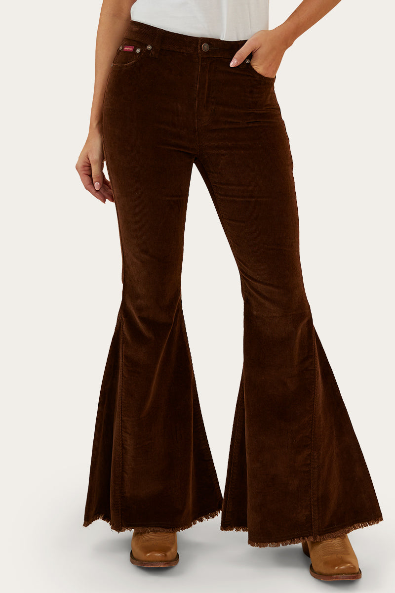 Norah Womens Super Flare Jeans - Chocolate