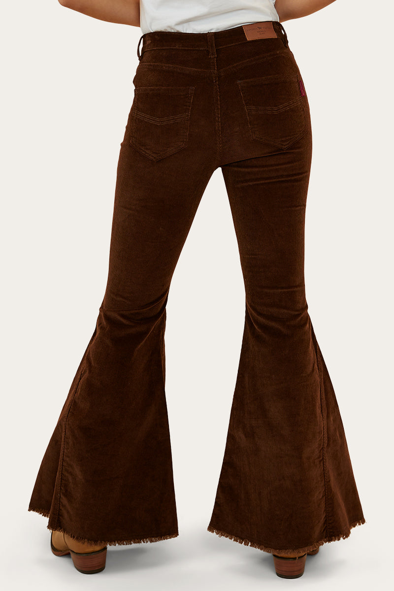 Norah Womens Super Flare Jeans - Chocolate