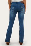 Caroline Rodeo Womens Mid-Rise Bootleg Jeans - Vintage Blue Wash