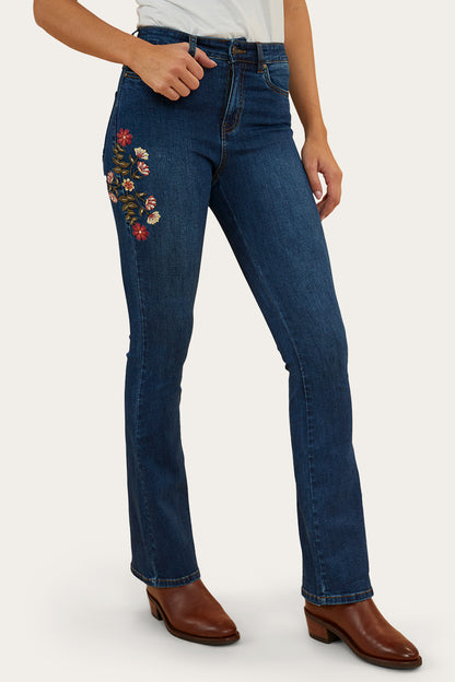 Penny Rodeo Womens High-Rise Bootleg Jeans - Classic Blue