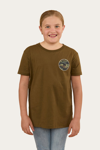 Signature Bull Kids Classic Fit T-Shirt - Military Green/Camo