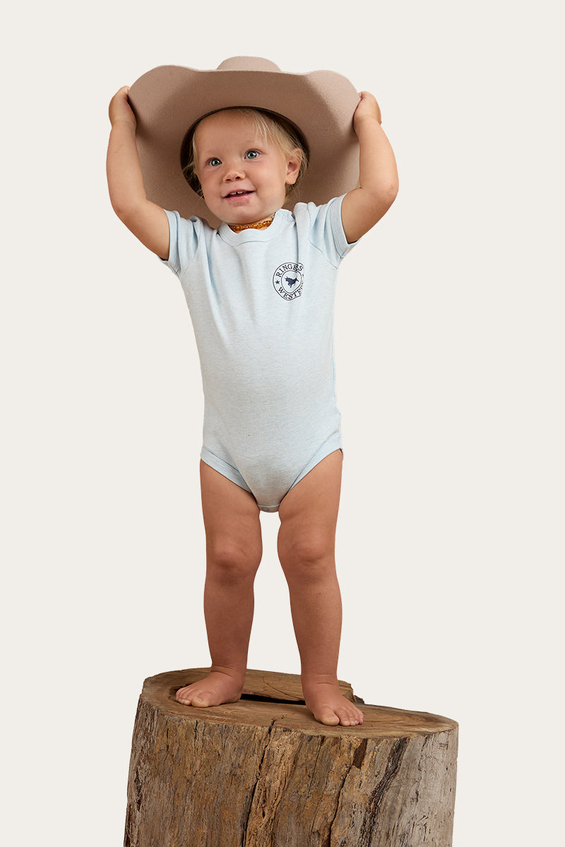 Ringers Babies Short Sleeve Romper - Sky Blue