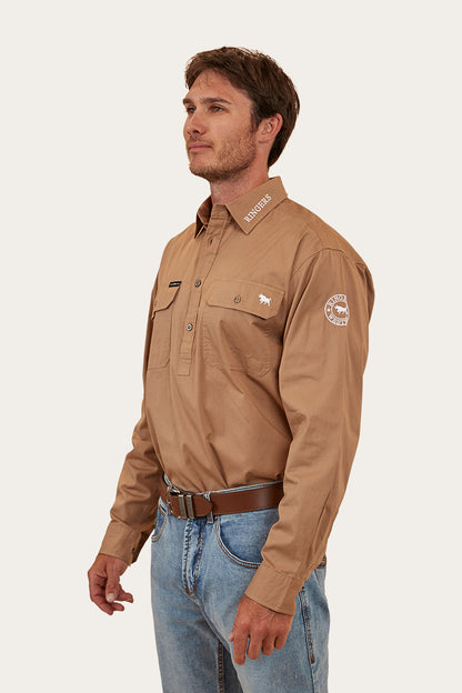 Kreiger Mens Half Button Work Shirt - Clay