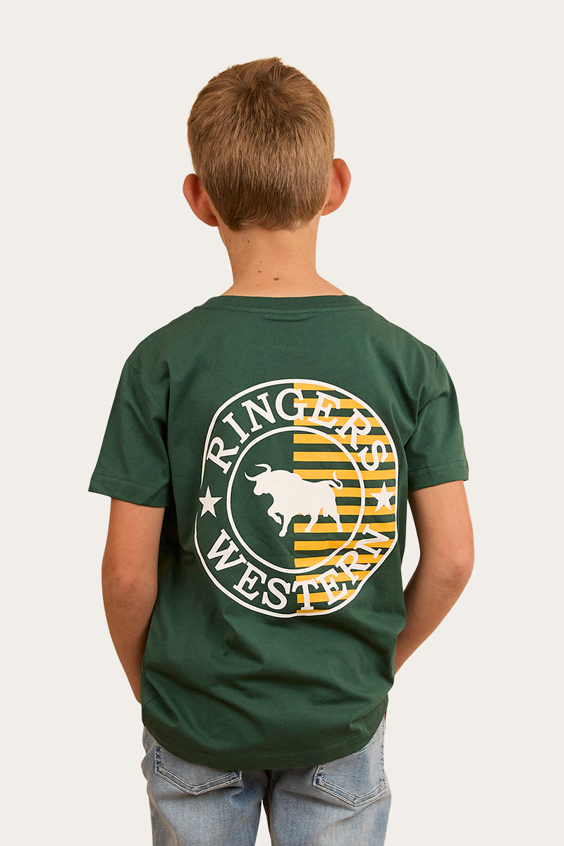 Signature Bull Flag Kids Classic Fit T-Shirt - Pine