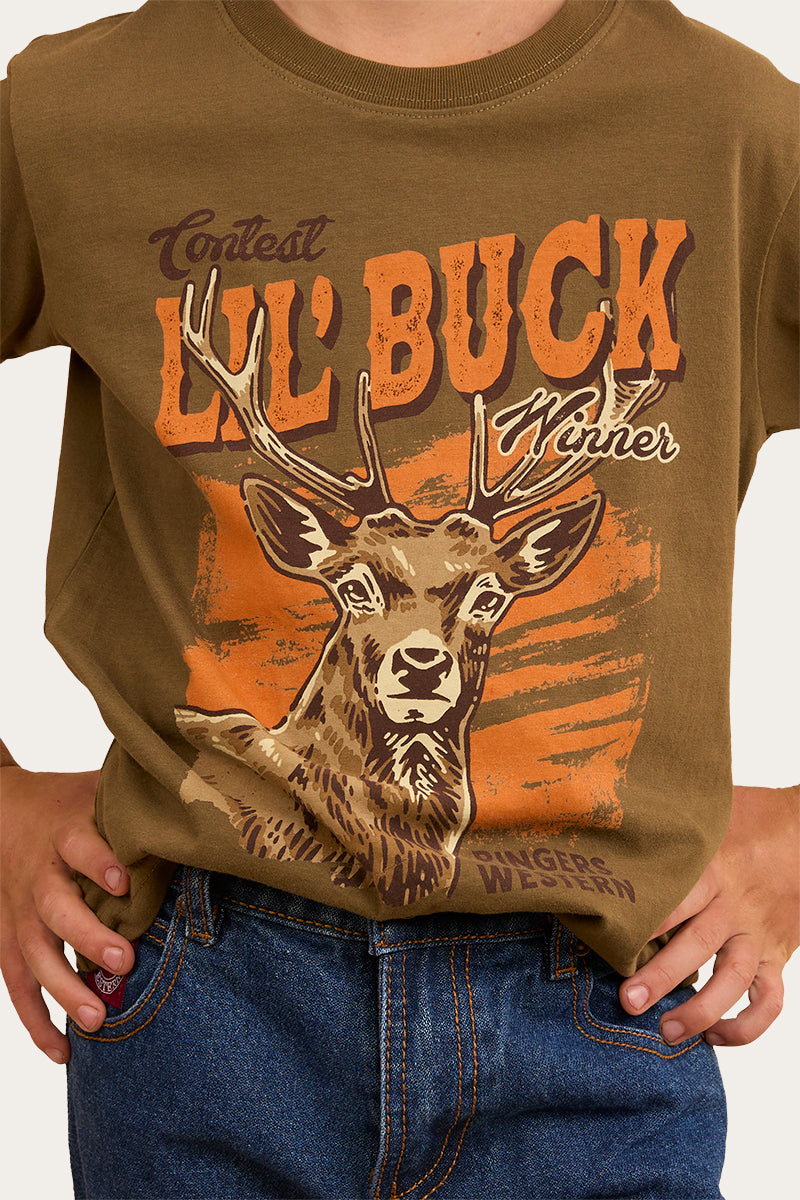 Buck Boys Classic Fit T-Shirt - Military Green