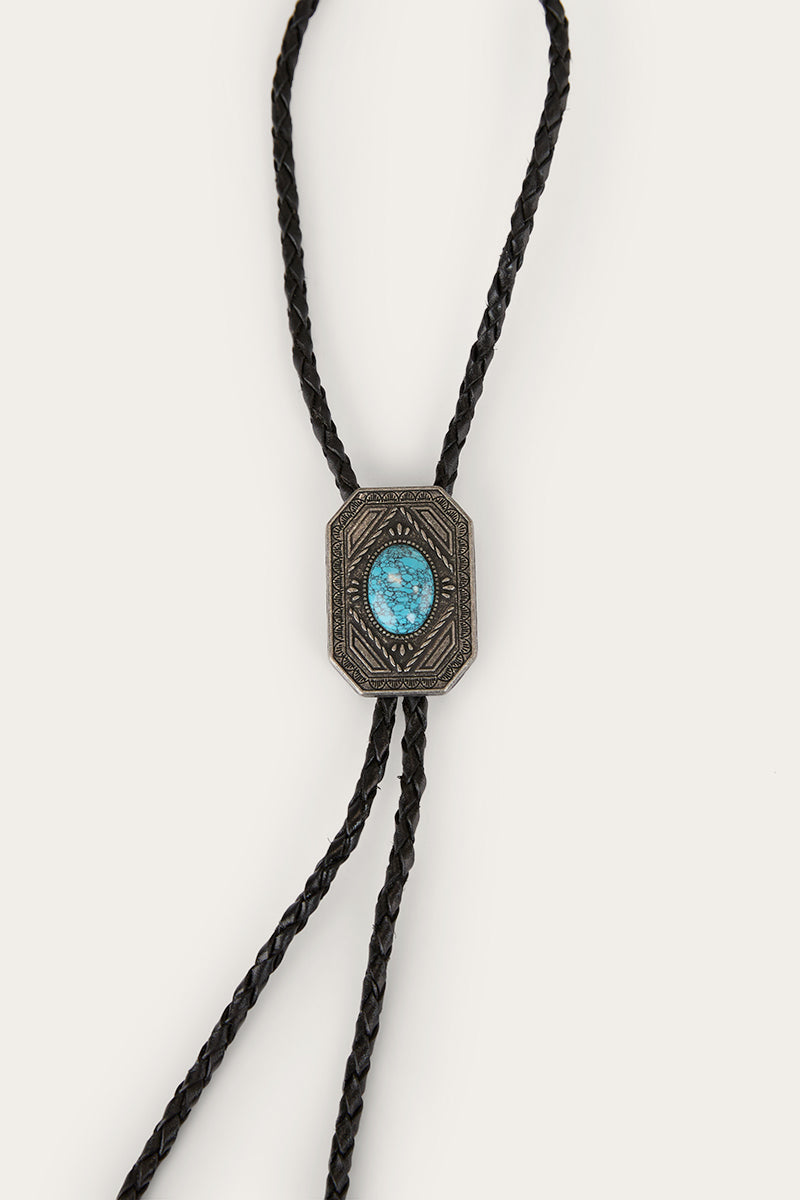 Laredo Bolo Tie - Antique Silver