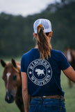 Signature Bull Womens Classic Fit T-Shirt - Navy/White