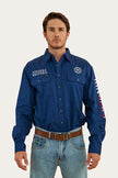 Hawkeye Flag Mens Full Button Work Shirt - Navy