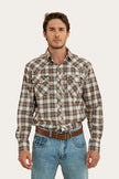 Dillinger Mens Western Shirt - Dark Sand