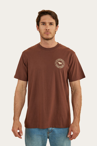 Signature Bull Mens Loose Fit T-Shirt - Chocolate/Dark Sand