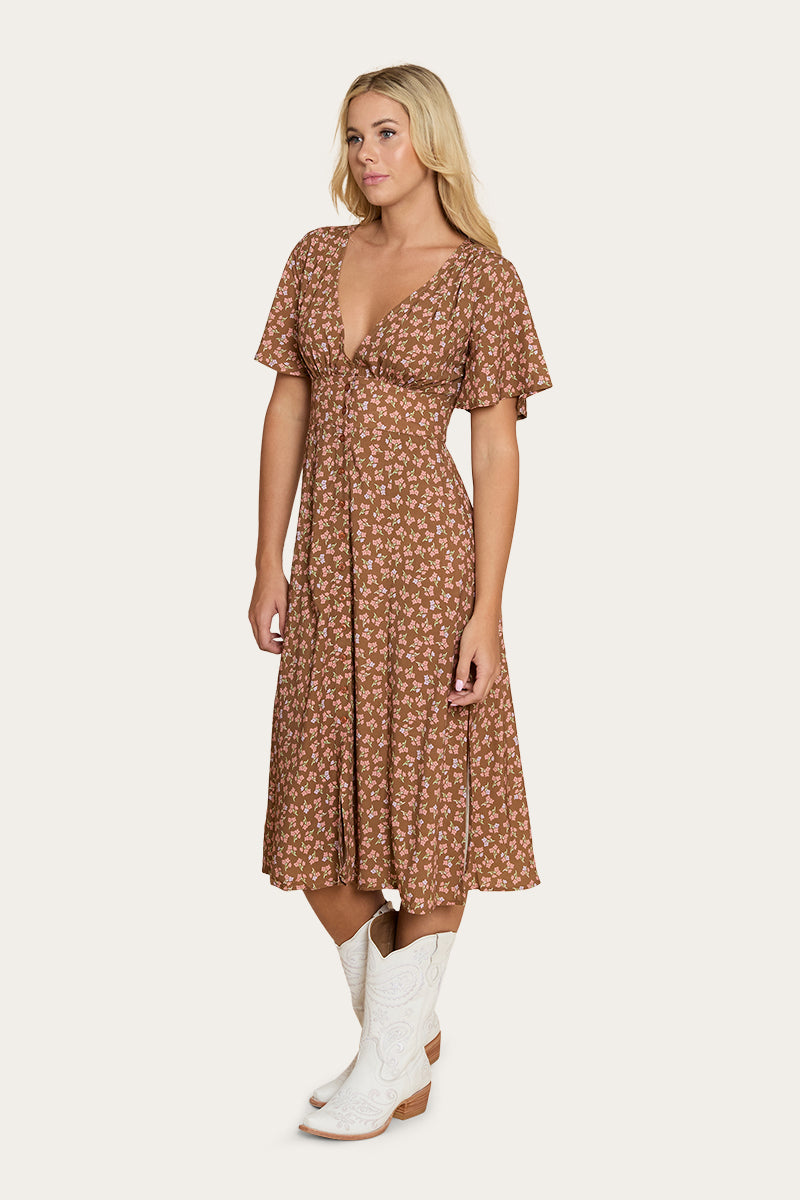 Posie Womens Midi Dress - Toffee