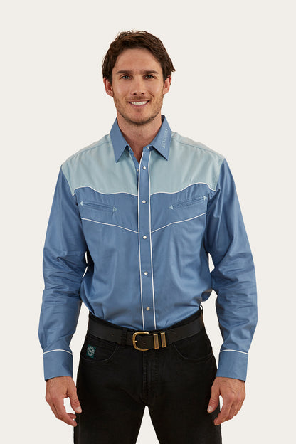 McGraw Mens Western Shirt - Blue