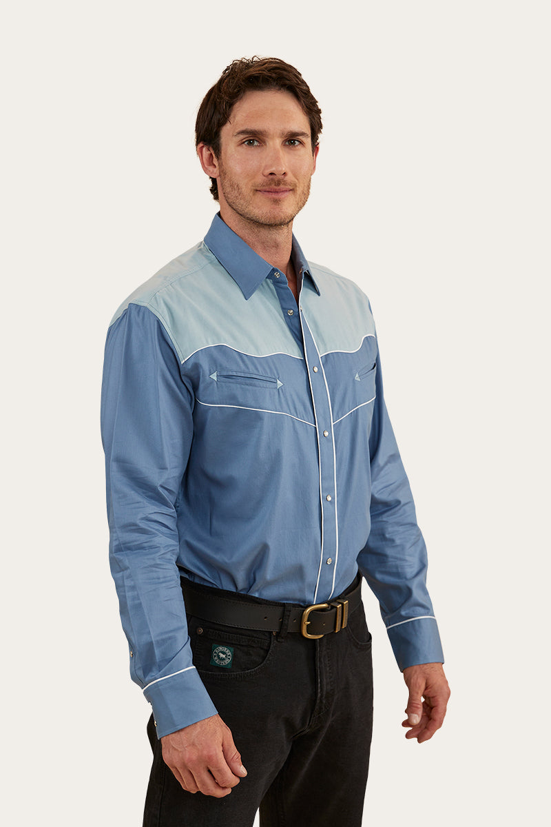 McGraw Mens Western Shirt - Blue