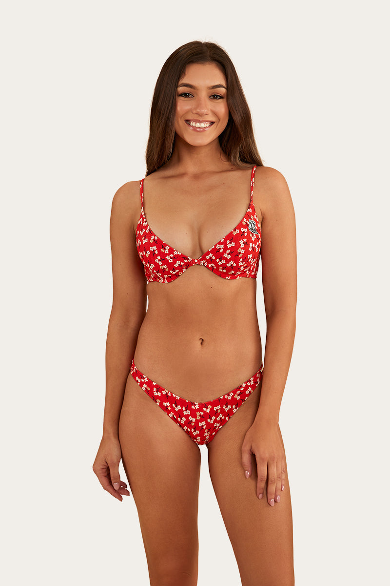 Posie Womens Underwire Bikini Top - Fiery Red