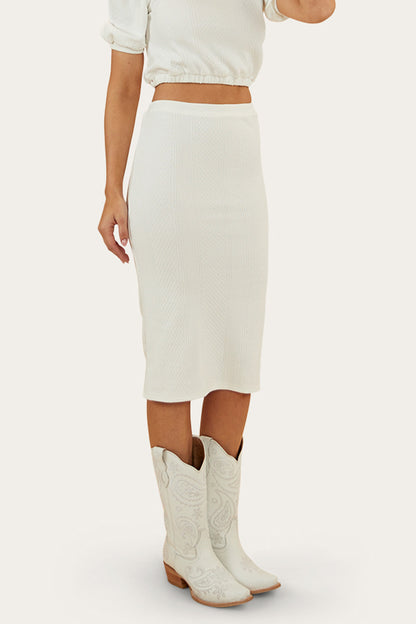 Paloma Womens Midi Skirt - White