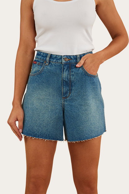 Remy Womens Denim Short - Mid Wash Blue