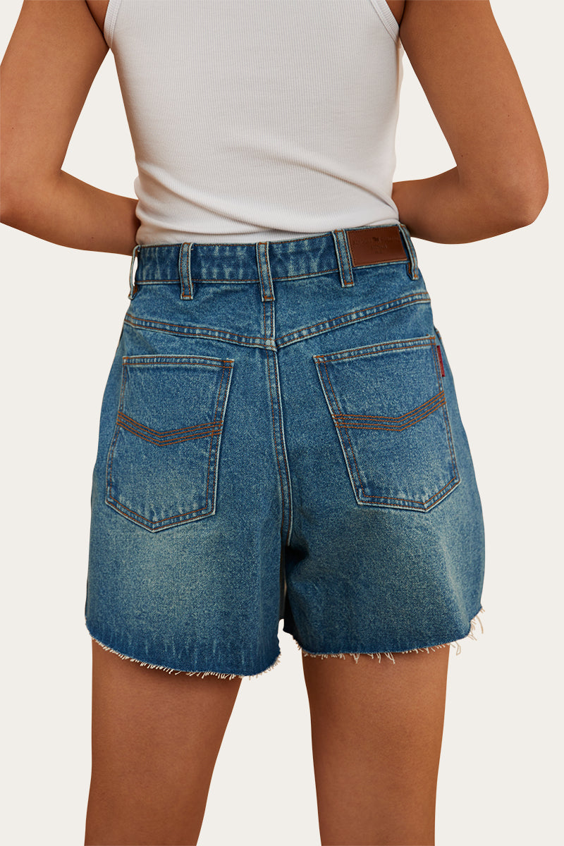 Remy Womens Denim Short - Mid Wash Blue