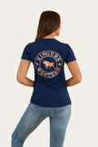 Signature Bull Womens Classic Fit T-Shirt - Navy/Rose Gold