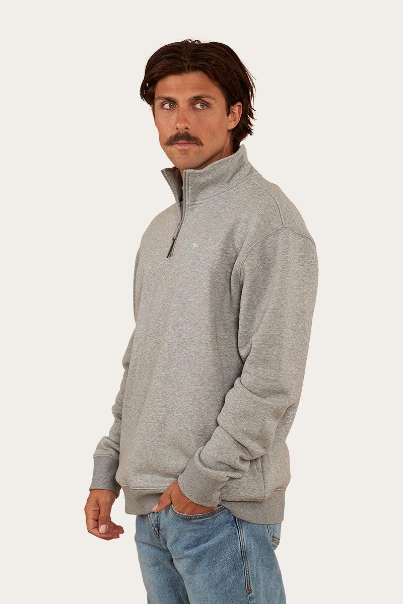 Strand Mens 1/4 Zip Crew - Grey Marle