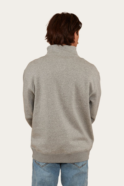 Strand Mens 1/4 Zip Crew - Grey Marle