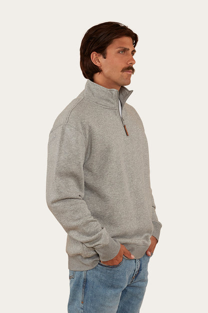 Strand Mens 1/4 Zip Crew - Grey Marle