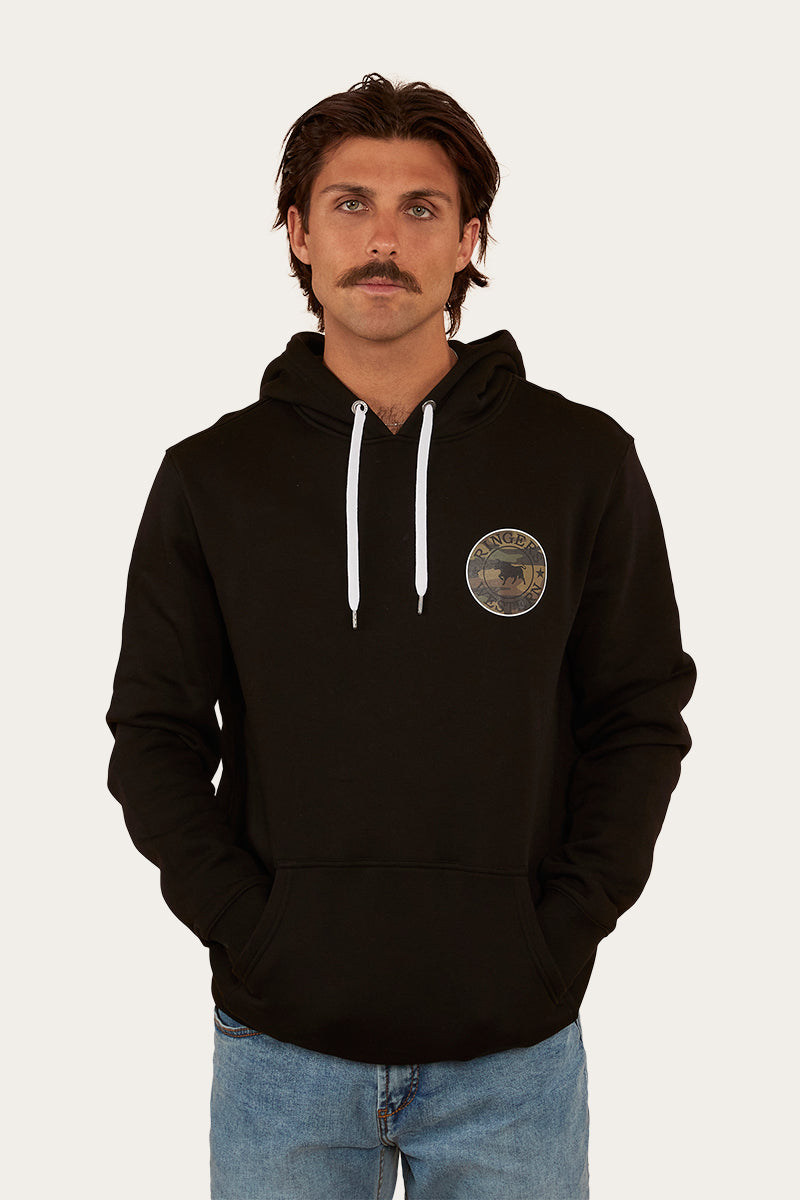 Signature Bull Mens Pullover Hoodie - Black/Camo