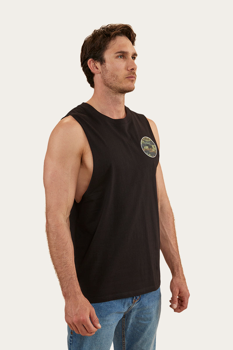 Signature Bull Mens Muscle Tank - Black/Camo