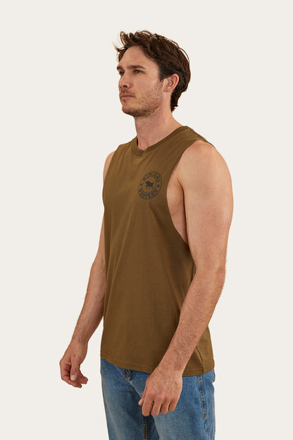 Signature Bull Mens Muscle Tank - Military Green