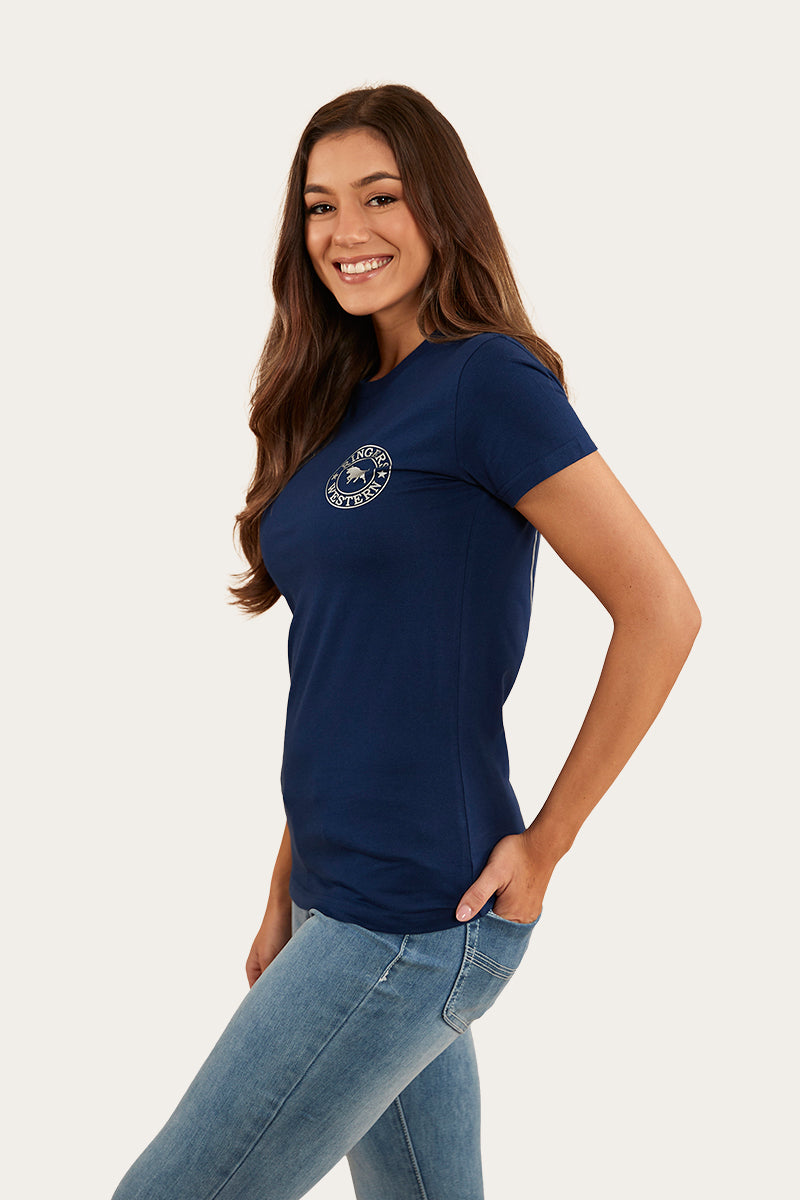 Signature Bull Women Classic Fit T-Shirt - Navy/Silver