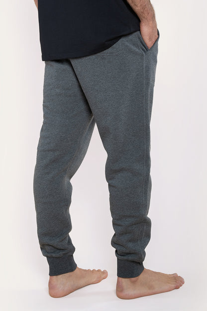 Kansas Mens Trackpant - Charcoal Marle/White