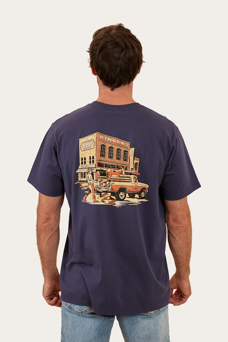 Haulin Mens Loose Fit T-Shirt - Washed Navy