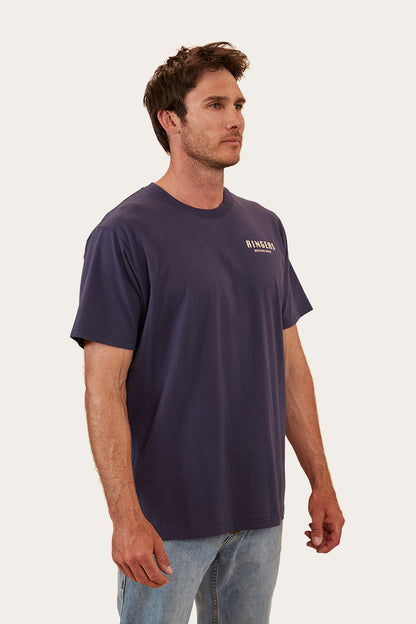 Haulin Mens Loose Fit T-Shirt - Washed Navy