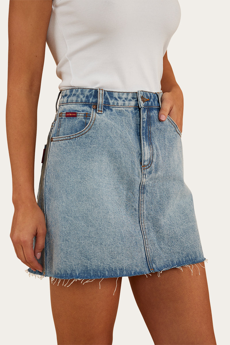 Venice Womens Denim Skirt - Light Wash Blue