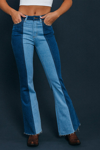 Wildflower Womens Bootleg Jeans - Vintage Blue Wash