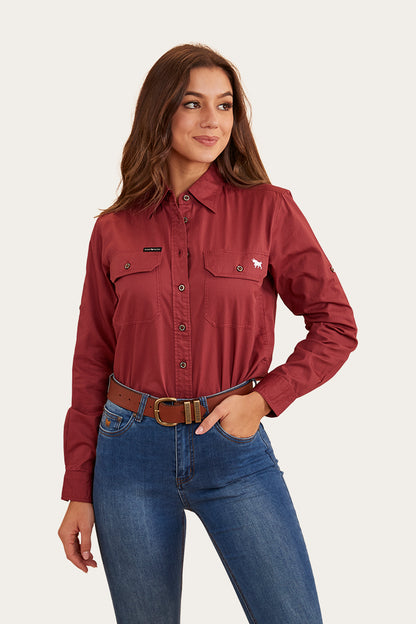 Pentecost River Womens Full Button Work Shirt - Cedar