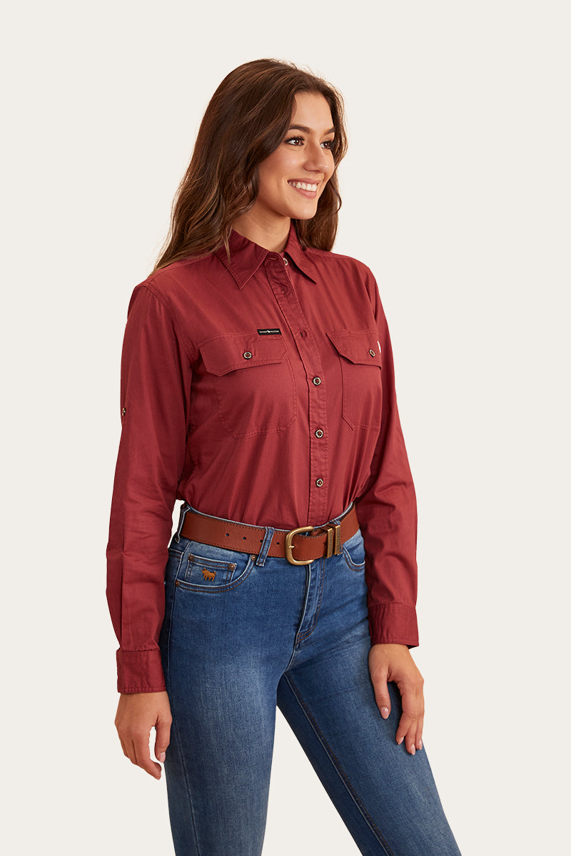 Pentecost River Womens Full Button Work Shirt - Cedar