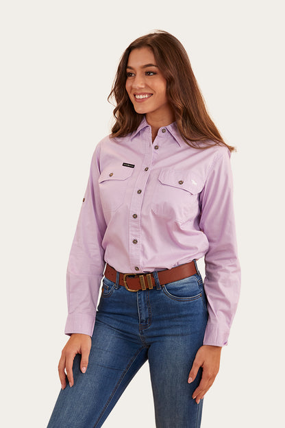 Pentecost River Womens Full Button Work Shirt - Lavender