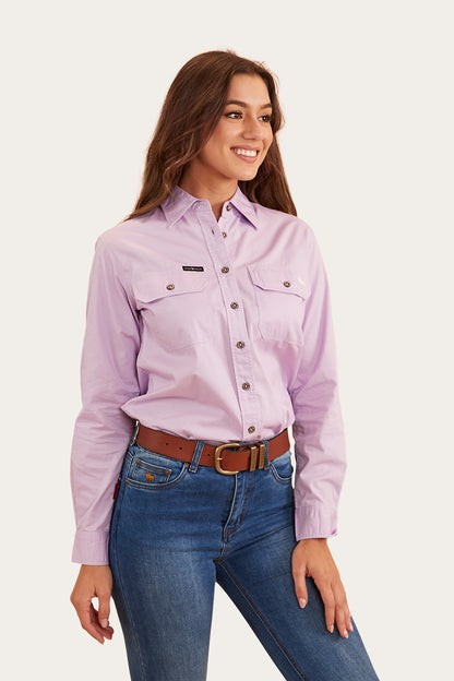 Pentecost River Womens Full Button Work Shirt - Lavender