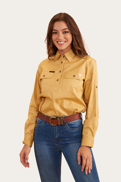 Pentecost River Womens Half Button Work Shirt - Vintage Gold