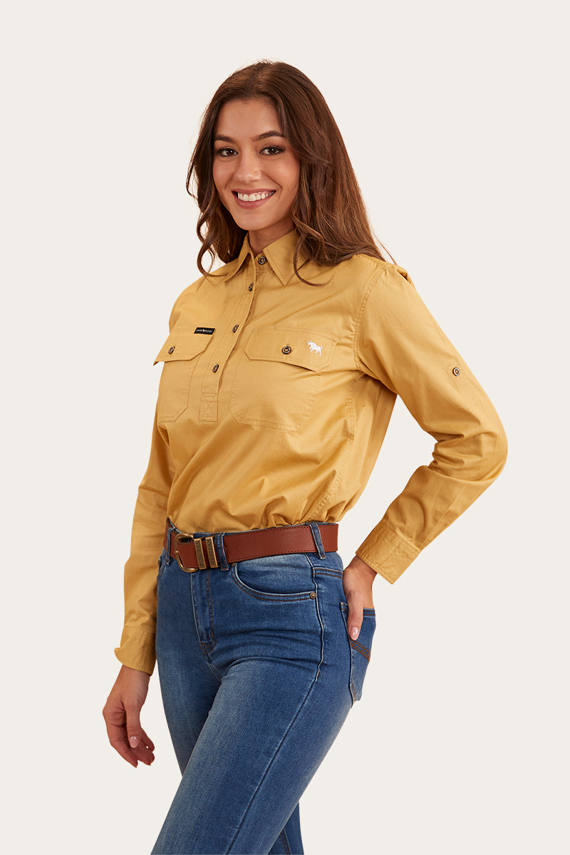 Pentecost River Womens Half Button Work Shirt - Vintage Gold