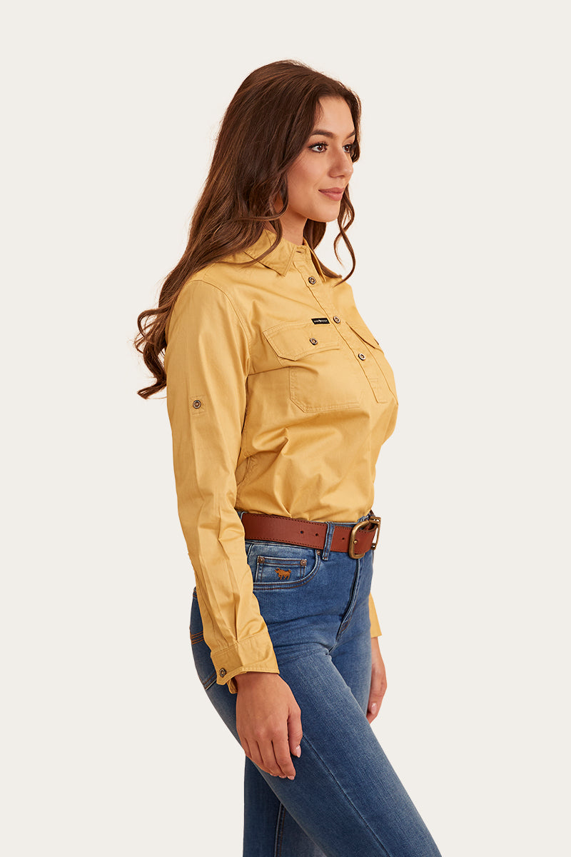 Pentecost River Womens Half Button Work Shirt - Vintage Gold