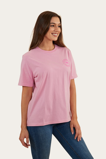 Signature Bull Womens Loose Fit T-Shirt - Pastel Pink/Candy