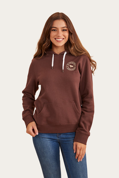 Signature Bull Womens Pullover Hoodie - Chocolate/Dark Sand