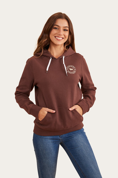 Signature Bull Womens Pullover Hoodie - Chocolate/Dark Sand