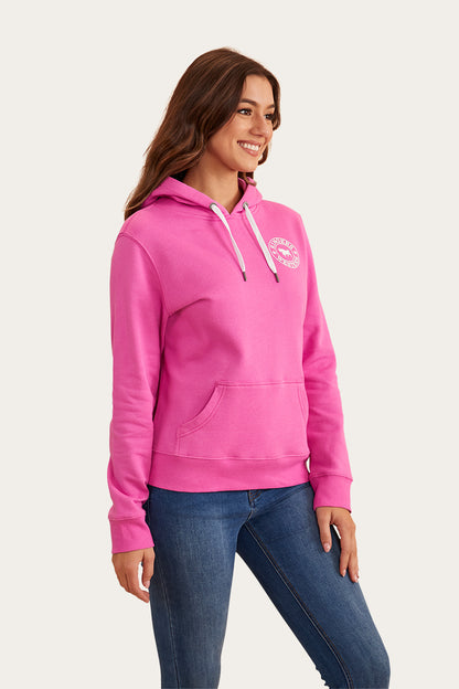 Signature Bull Womens Pullover Hoodie - Candy/White