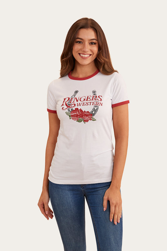 Ramblin Womens Ringer T-Shirt - White