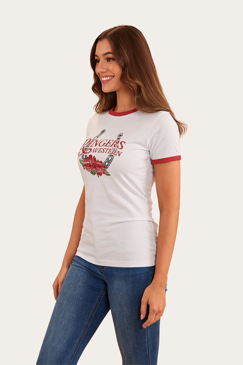 Ramblin Womens Ringer T-Shirt - White