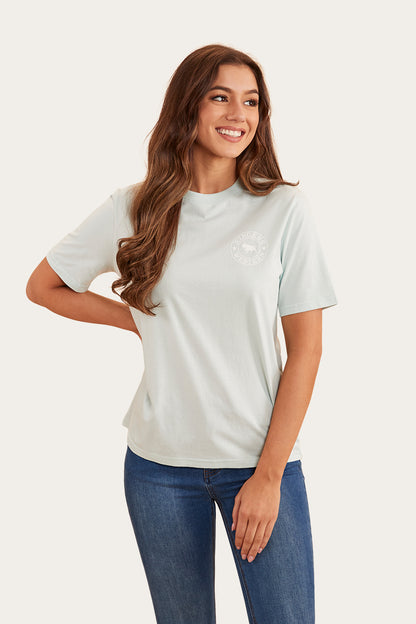 Signature Bull Womens Loose Fit T-Shirt - Skylight